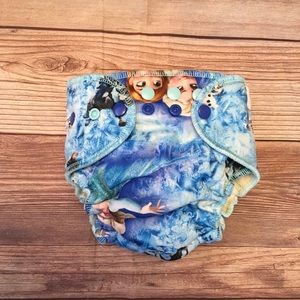 Twinkie tush little tush fitted diaper Elsa Anna Disney print cloth diaper